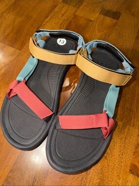 Teva Hurricane XLT2 Men's Coral, Teal & Tan Sport Sandals NWOT